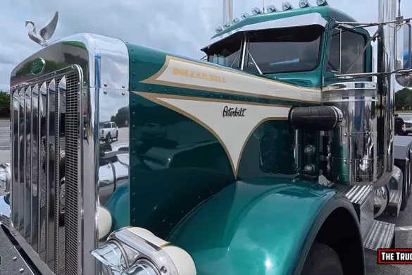 1982 Peterbilt 359 fitted with a 700-hp CAT C18 marine engine.